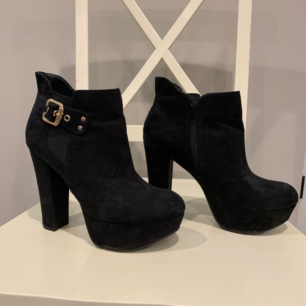 G by Guess black healed booties